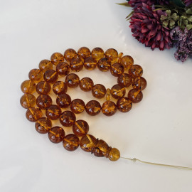Cognac Natural Baltic Amber Islamic Prayer Beads, Amber Rosary