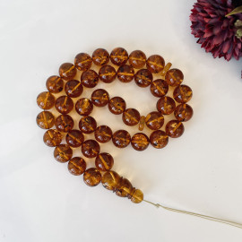 Cognac Natural Baltic Amber Islamic Prayer Beads, Amber Rosary