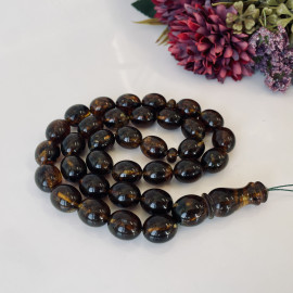 Green Misbaha made of Natural Baltic Amber