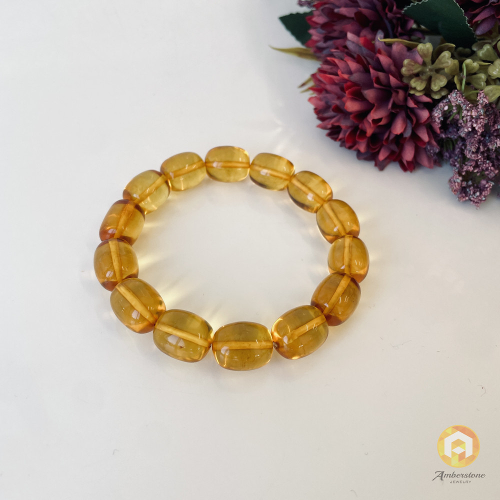 Genuine Baltic Yellow Baltic Amber bracelet beads 16mm