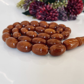 عنبر البلطيق العتيق، مسبحة إسلامية 33 خرزة، مصباحة عنبر البلطيق الطبيعي