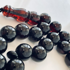 Cherry Amber Tasbih, Elegant Baltic Amber Beads