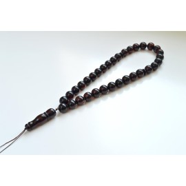 Cherry Baltic Amber Misbaha Prayer, Deep Red Color Baltic Amber Islamic Prayer, Tespih Beads 25.5 grams 11 mm rosary