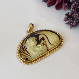 Hand-Carved Baltic Amber Pendant, Swan Engraved Natural Amber Handmade in Poland