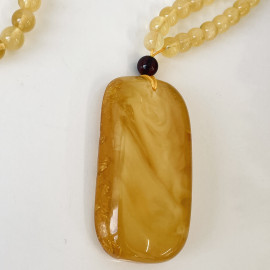 Premium Quality Genuine Baltic Amber Donut Pendant in Yellow Tiger