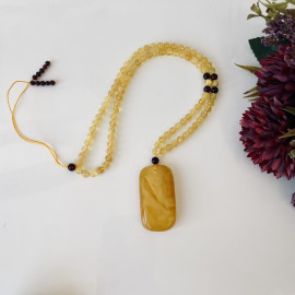 Premium Quality Genuine Baltic Amber Donut Pendant in Yellow Tiger