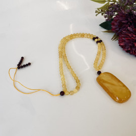 Premium Quality Genuine Baltic Amber Donut Pendant in Yellow Tiger