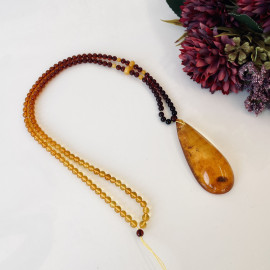 Premium Quality Genuine Baltic Amber Donut Pendant in Yellow Tiger