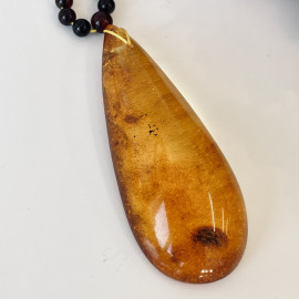 Premium Quality Genuine Baltic Amber Donut Pendant in Yellow Tiger