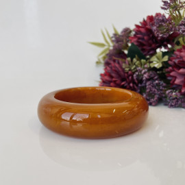 Brown Baltic Amber Bangle Bracelet, Natural Solid Amber Cuff Bracelet