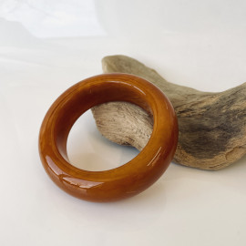 Brown Baltic Amber Bangle Bracelet, Natural Solid Amber Cuff Bracelet
