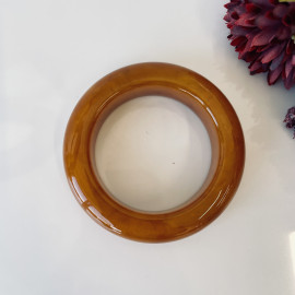 Brown Vintage  Baltic Amber Bangle Bracelet, Natural Solid Amber Cuff Bracelet