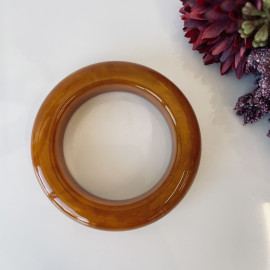 Brown Vintage  Baltic Amber Bangle Bracelet, Natural Solid Amber Cuff Bracelet
