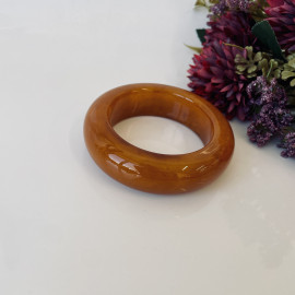 Brown Vintage  Baltic Amber Bangle Bracelet, Natural Solid Amber Cuff Bracelet