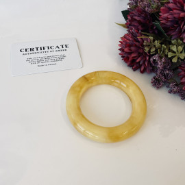 Bangle Bracelet, Natural Solid Amber Cuff Bracelet, Yellow Baltic Amber