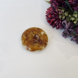 NEW Orange and White Baltic Amber Donut Pendant, Natural Amber Circle Necklace