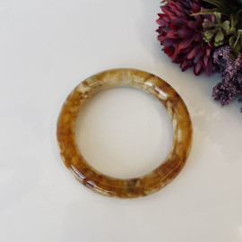 Bangle Bracelet, Natural Amber Cuff Bracelet, Orange and White Baltic Amber