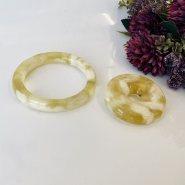 Bangle Bracelet, Amber Cuff Bracelet, Yellow and White Baltic Amber