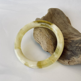 Bangle Bracelet, Amber Cuff Bracelet, Yellow and White Baltic Amber