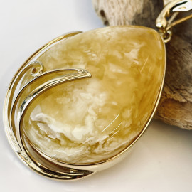 Unique Yellow Baltic Amber Pendant