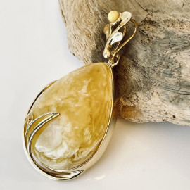 Unique Yellow Baltic Amber Pendant
