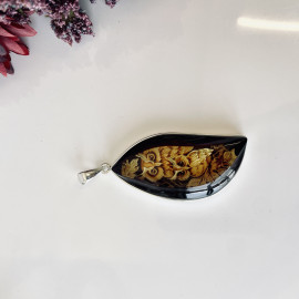 Premium Quality Genuine Baltic Amber Donut Pendant in Yellow Tiger
