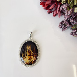 Premium Quality Genuine Baltic Amber Donut Pendant in Yellow Tiger