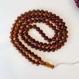 Cognac Amber Islamic Prayer Beads, Real Baltic Amber Rosary 99 Beads