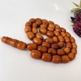 copy of عنبر البلطيق العتيق، مسبحة إسلامية 33 خرزة، مصباحة عنبر البلطيق الطبيعي