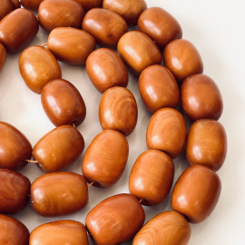 Old German Amber Islamic Prayer Beads, Natural Baltic Amber Tasbih, Vintage Brown Misbaha