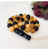 Massive Baltic Amber Tespih, Multicolored Amber Misbaha, 33 Beads Handmade Amber