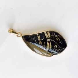 Premium Quality Genuine Baltic Amber Donut Pendant in Yellow Tiger
