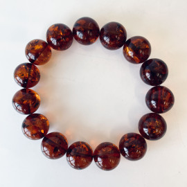 Premium Quality Genuine Baltic Orange Baltic Amber bracelet beads 18mm
