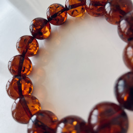 Premium Quality Genuine Baltic Orange Baltic Amber bracelet beads 18mm