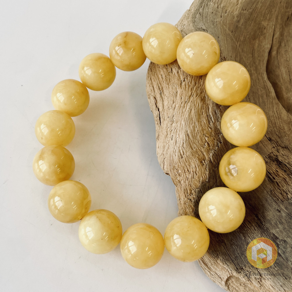 Bracelet made of Natural Baltic Amber, Beaded Amber Bracelet