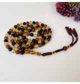Baltic Amber Tasbih, Multicolored Amber Muslim Rosary, 99 beads