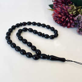 Natural Baltic Amber Misbaha, Cherry Amber Rosary, Olive Beads