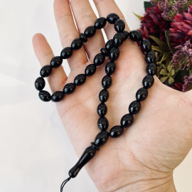 Natural Baltic Amber Misbaha, Cherry Amber Daily Prayer, Olive Beads