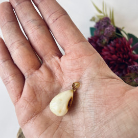 NEW White Baltic Amber Pendant, Unique Natural Amber
