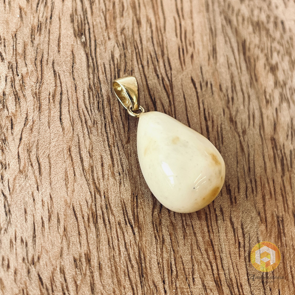 NEW White Baltic Amber Pendant, Unique Natural Amber