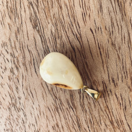 NEW White Baltic Amber Pendant, Unique Natural Amber