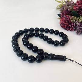 Natural Baltic Amber Misbaha, Round Cherry Amber Beads