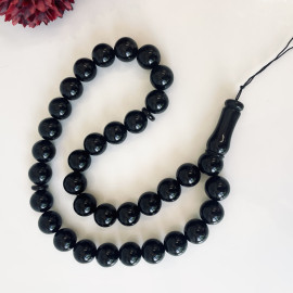 Natural Baltic Amber Misbaha, Round Cherry Amber Beads