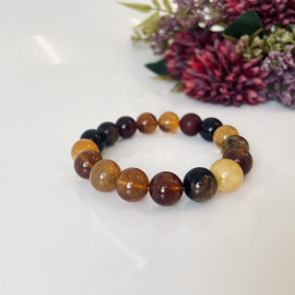 Multicolor Baltic Amber Bracelet, Colorful Natural Amber Beads