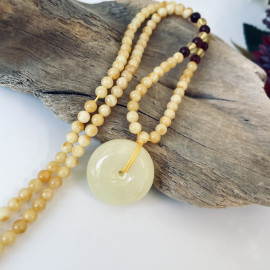 Handmade White Amber Donut, with Baltic Amber...