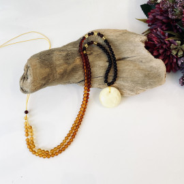 Premium Quality Genuine Baltic Amber Donut Pendant in Yellow Tiger