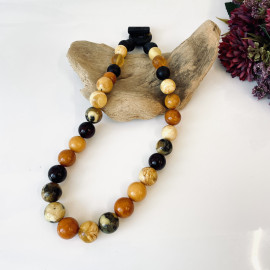 Premium Quality Genuine Baltic Amber Donut Pendant in Yellow Tiger