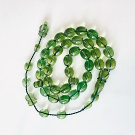 Green Islamic Prayer Beads, Green Amber Tasbeeh