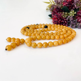 Yellow Baltic Amber Mala – Natural Amber Mala with Cherry Separators