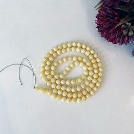 Natural White Baltic Amber Prayer Beads, White Genuine Amber Rosary